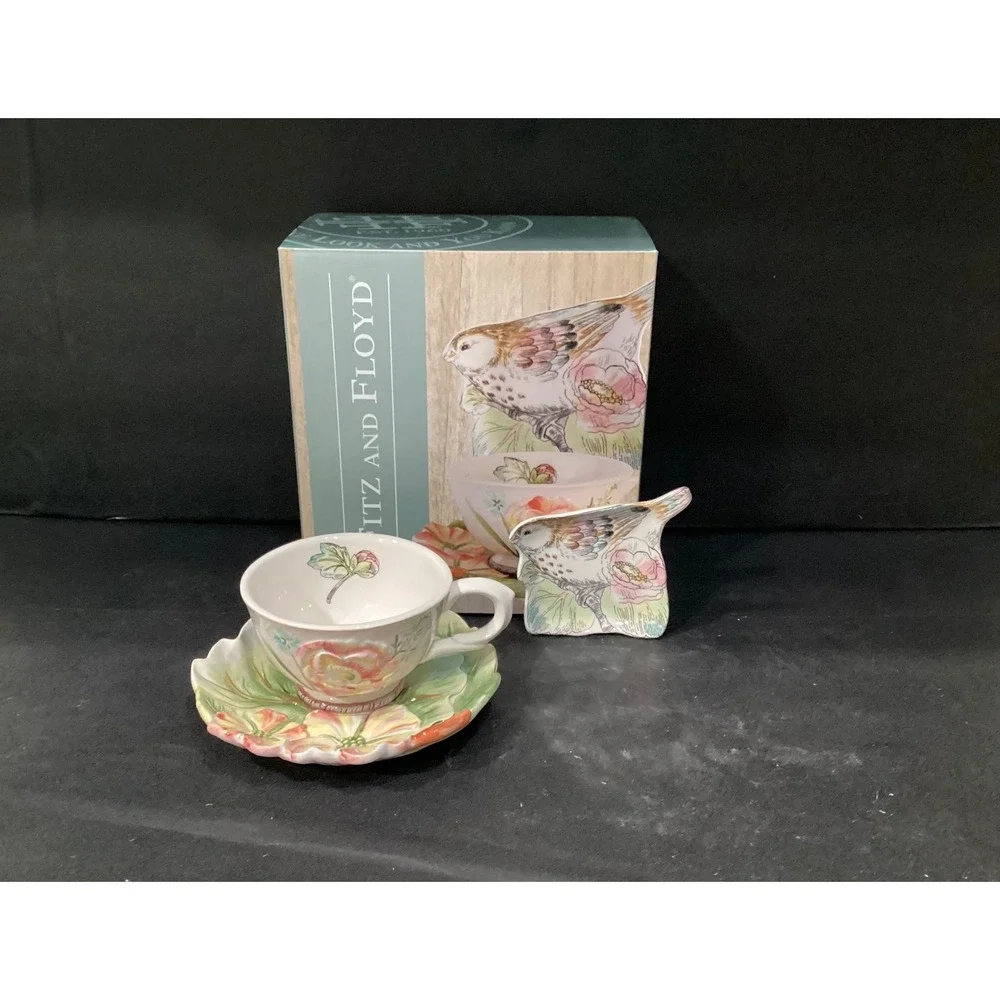 Fitz & Floyd Butterfly Tea Set, English Garden Collection, Replacement Tableware